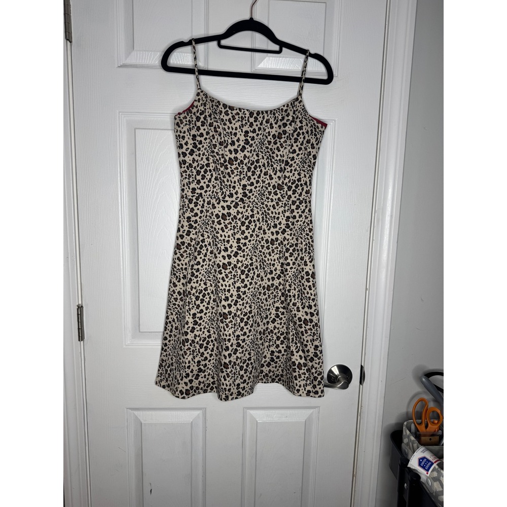 JESSICA HOWARD Vintage Leopard‎ Print Skater Dress Size 4 Petite